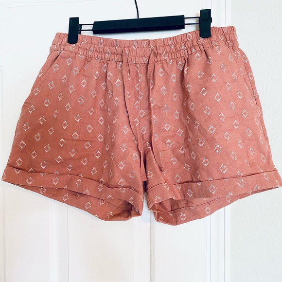 Old Navy Pants - Old Navy Women’s Pull On Shorts Elastic Waist Linen Shorts Pink Mauve Medium M